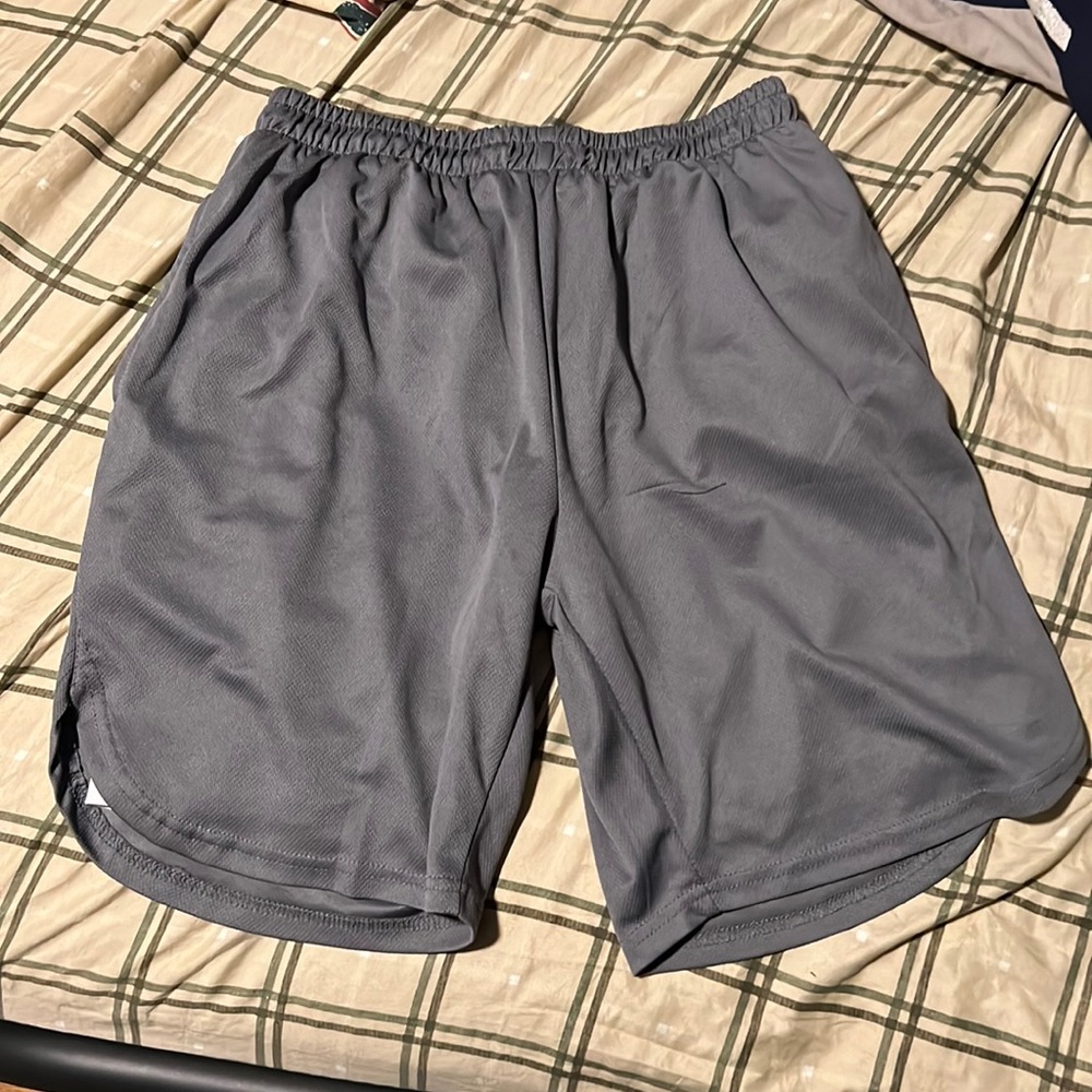 Grey running shorts size large fit like medium